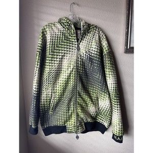 Kanji Jeans Croc Scales Hoodie Mens 3XL Embroidered Y2k Grunge Skateboard Baggy